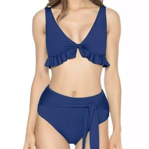 Isabella Rose Ruffled Bralette Bikini Swimsuit NWT